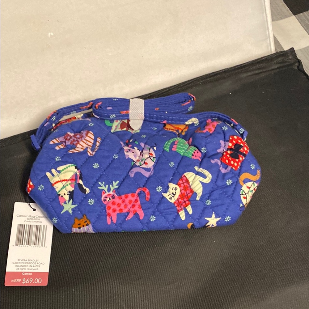 Vera Bradley Blue Quilted camera crossbody Bag